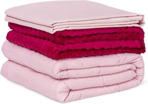 FUTADA Weighted Blanket with Duvet Covers pink